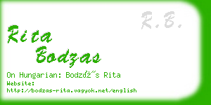 rita bodzas business card